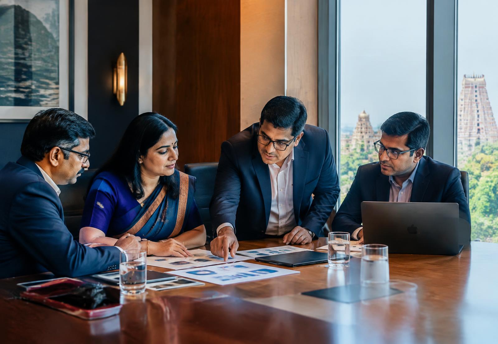 SIMC consultants reviewing strategy with an MSME leadership team